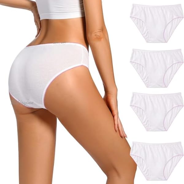 PALAY 5Pack Womens Disposable Underwear for Travel, 100% Cotton Underwear Ladies Briefs Panties for Travel Hotel Spa Hospital Stays Emergencies White PALAY 5Pack Womens Disposable Underwear for Travel, 100% Cotton Underwear Ladies Briefs Panties for Travel Hotel Spa Hospital Stays Emergencies White